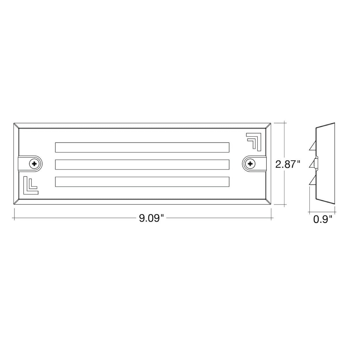Envision LED 3 Louver Surface Mount Step Light
