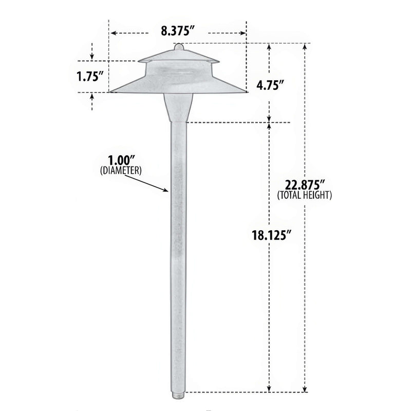 Dabmar LV35 Weathered Brass 12V Path, Walkway & Area Light