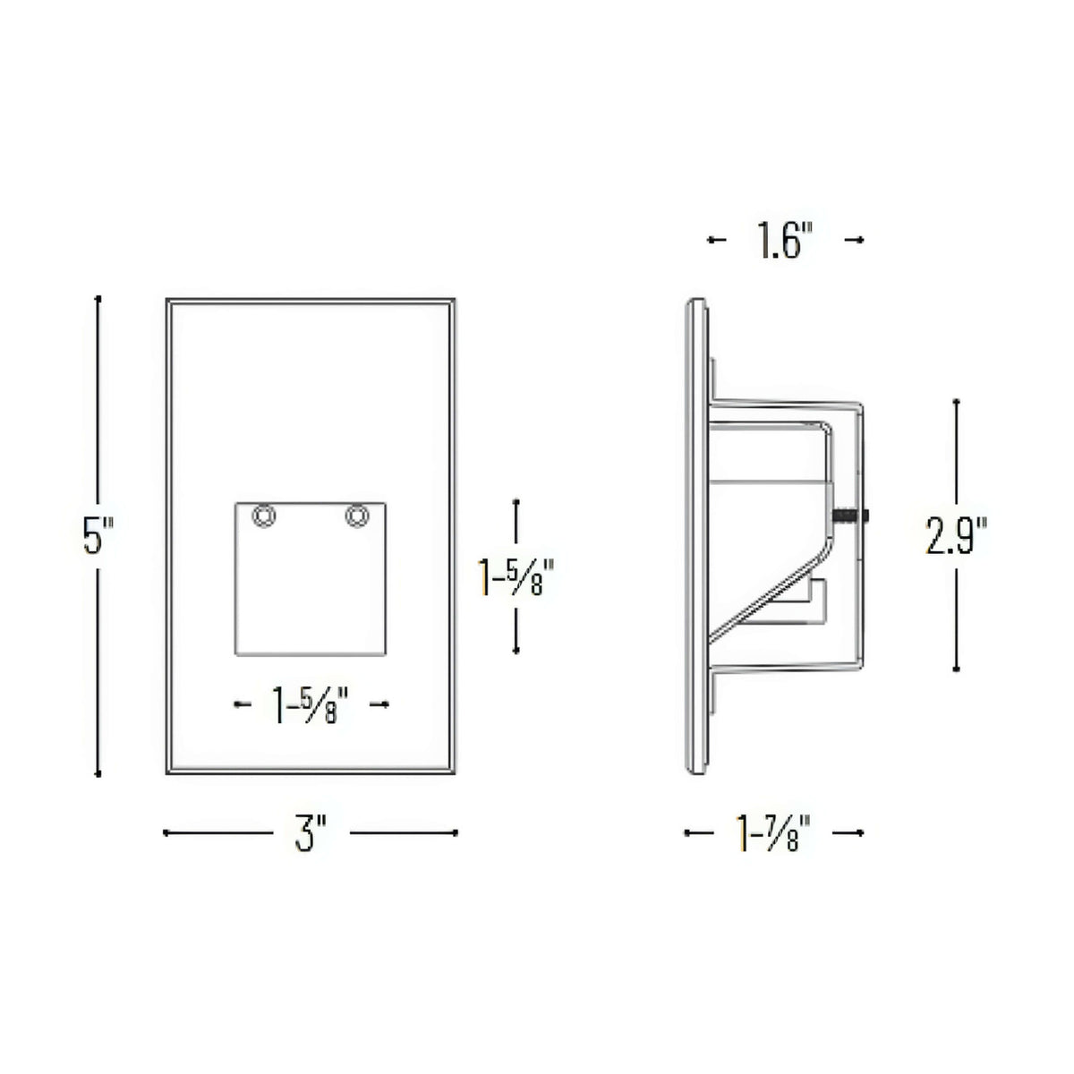 Nora Ari LED Step Light with Vertical Face Plate