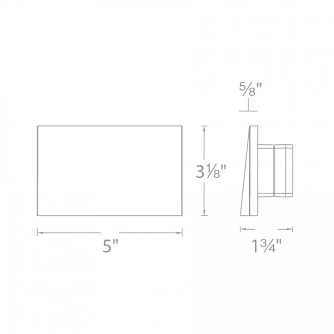 WAC 9-15V LED Mono Prism Edge Rectangle Wall And Step Light