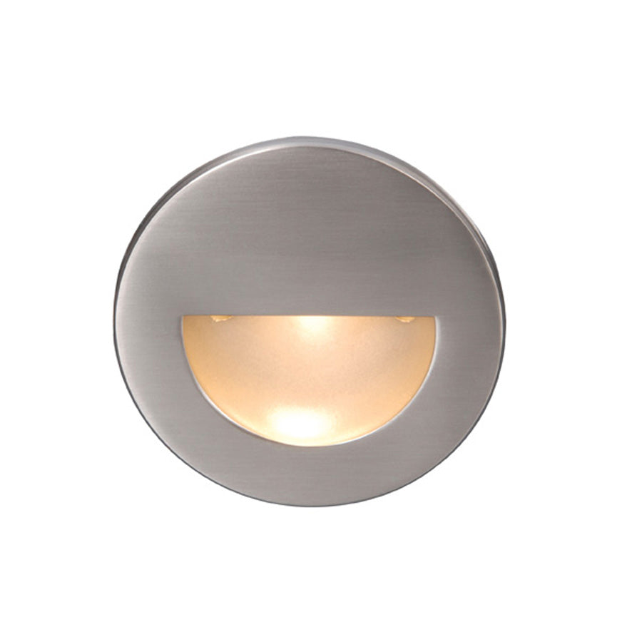 WAC 120V LED Long Lasting Performance Circular Scoop Step And Wall Light - Brushed Nickel / Blue