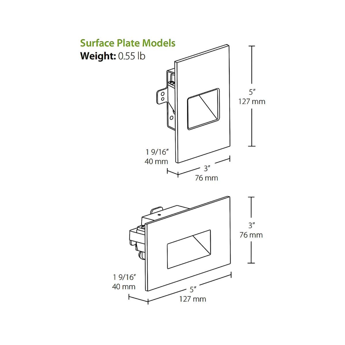 RAB FSLED Series Step Light - Horizontal / Trimless Mount