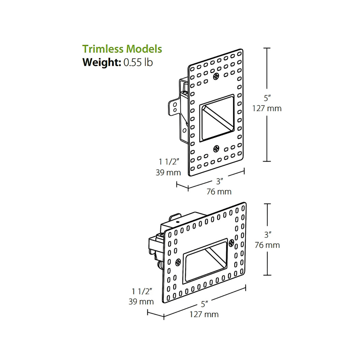 RAB FSLED Series Step Light - Horizontal / Trimless Mount