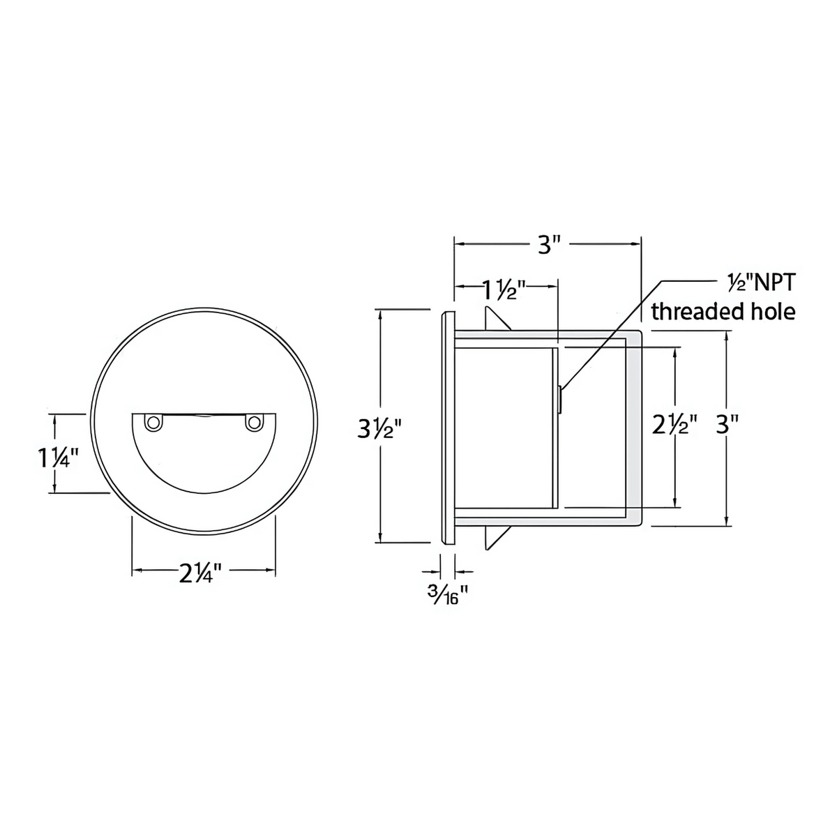 WAC 120V LED Long Lasting Performance Circular Scoop Step And Wall Light