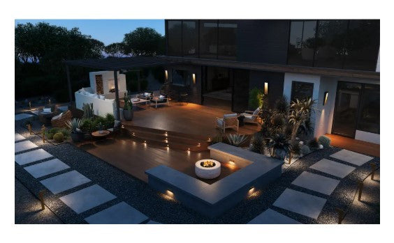 Hinkley 12V LED Composite Optic Vinyl Alloy Large Rectangular Deck Sconce