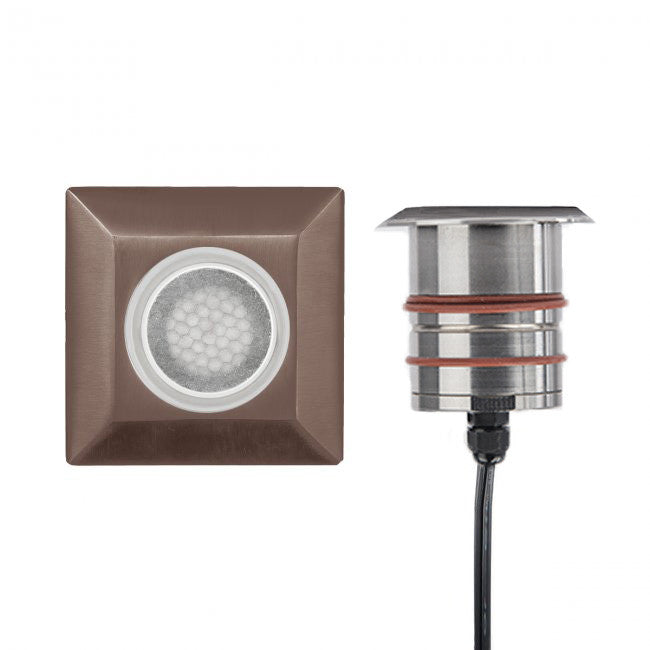 WAC 9V/15V LED Shadow Beam Square Hex Louver Inground Light
