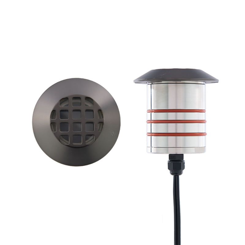 WAC 2" LED Soft Beam Louver Round Inground Landscape Light