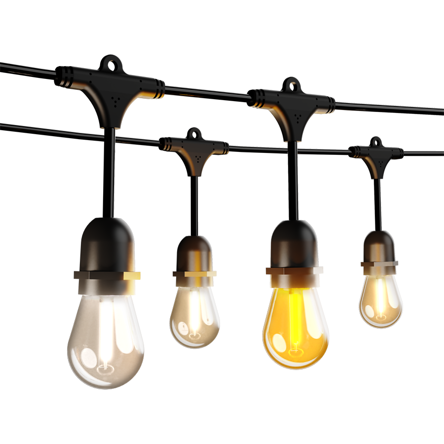 RAB GLW 50 ft Smart LED String Lights — RGBW or Tunable White