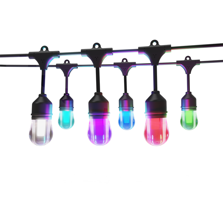 RAB GLW 50 ft Smart LED String Lights — RGBW or Tunable White