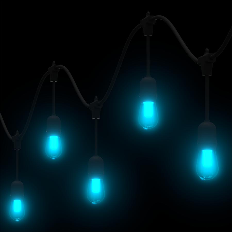 RAB GLW 50 ft Smart LED String Lights — RGBW or Tunable White