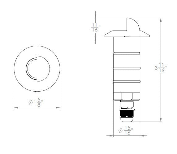 WAC 1" LED Micro Scoop Recessed Round Inground Light