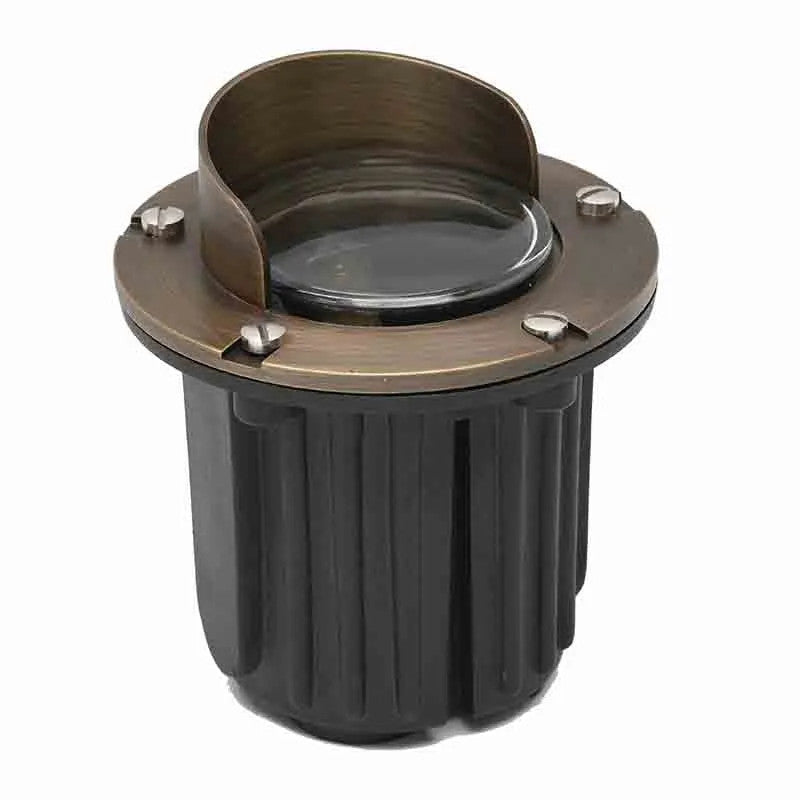 Westgate 12V LED 6.375" Height Solid Brass Glass Housing Well Light