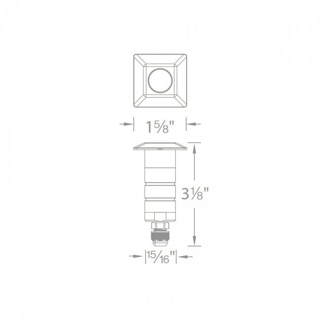 WAC 1" LED Inground Recessed Square Indicator Light