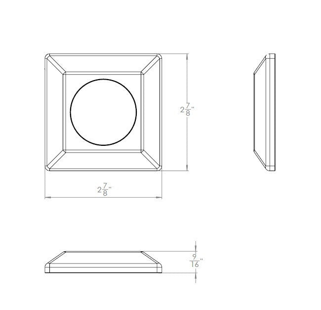WAC 2" LED Urban Glow Square Mount Step Light