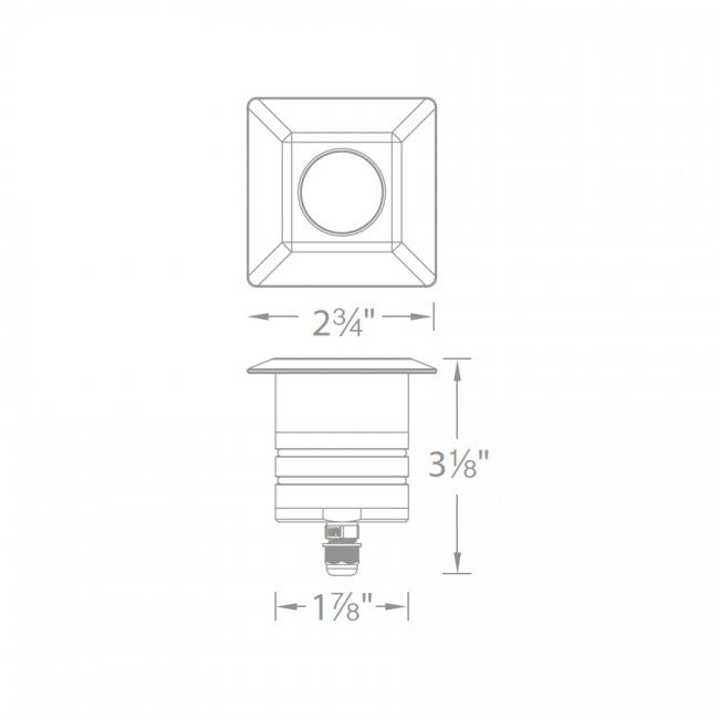 WAC 9V/15V LED Shadow Beam Square Hex Louver Inground Light