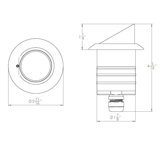 WAC 2" LED Edge Safe Recessed Round Shroud Inground Landscape Light