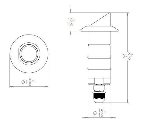 WAC 1" LED Edge Shield Recessed Round Shroud Inground Landscape Light