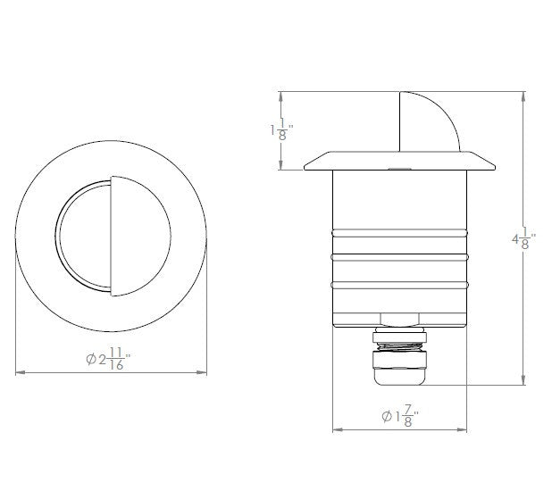 WAC 2" LED Flow Beam Recessed Round Scoop Inground Landscape Light