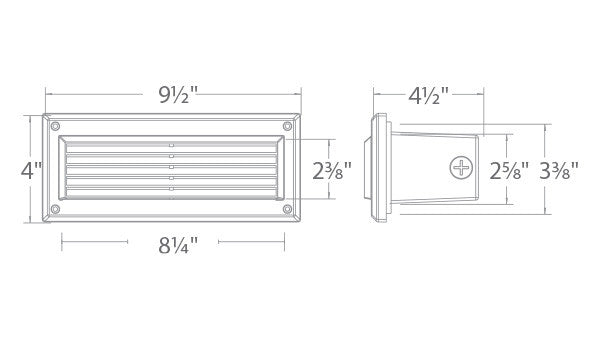 WAC 120V LED Endurance Louver Glow Brick Step And Wall Light