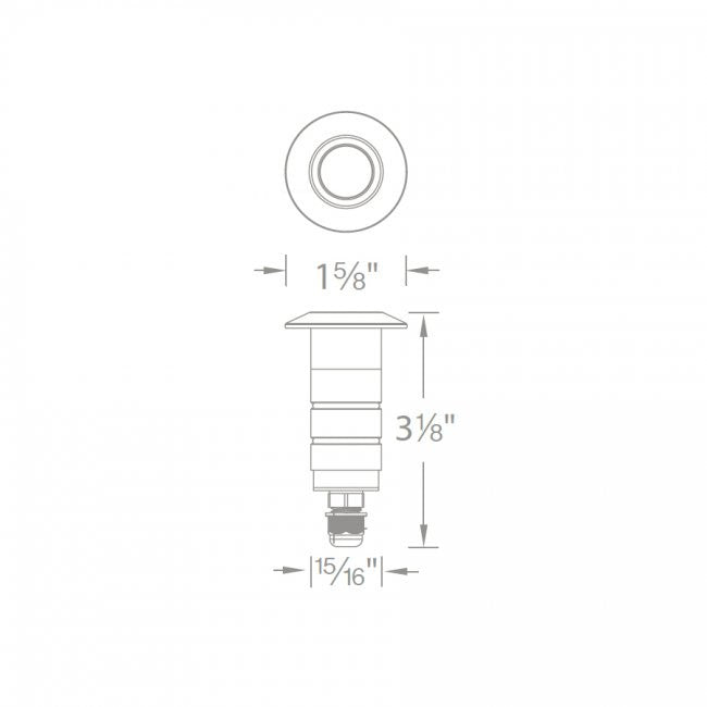 WAC 1" LED Way Point Micro Inground Indicator Light
