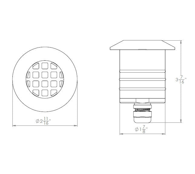 WAC 2" LED Soft Beam Louver Round Inground Landscape Light