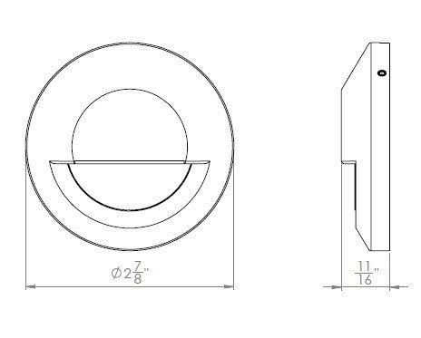 WAC 2" LED Edge Glow Surface Mount Round Step Light